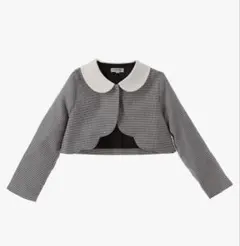 キャサリンコテージ　襟スカラップボレロ千鳥格子110cm