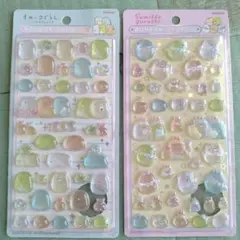 新品未開封★すみっコぐらし☆ボンボンドロップシール 2種セット★ピンク＆ブルー