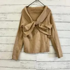 Dazy ベージュ ニット カットソー リボン デザイン M 長袖 レディース