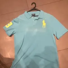 ポロ・ラルフ・ローレン 水色ポロシャツ 3の刺繍