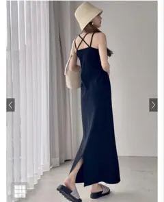 GRL グレイル　カップ付きダブルストラップキャミワンピース