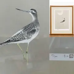 上村松篁 真作 版画 額装品 小鳥と白い花 美術品 1984文化勲章を受章