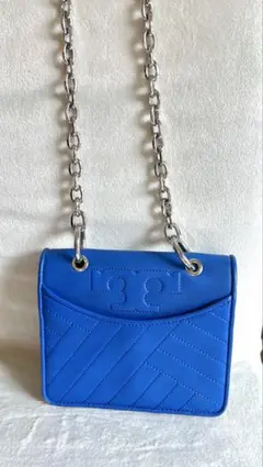 Tory Burch キルティングショルダーバッグ 青　チェーンポーチ