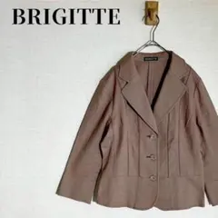 ブリジット　東京スタイル　テーラードジャケット　7分袖　シンプル　ブラウン系　L