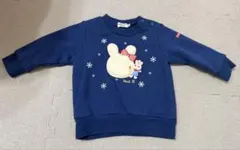 ホットビスケッツ　ウサギ刺繍 ネイビー トレーナー