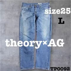 theory×AG USA製　豚革パッチ　ボーイフレンドデニムパンツ　サイズ25