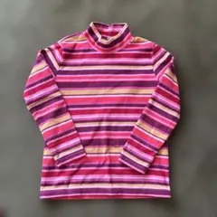 UNIQLO 長袖カットソー 150 ピンク系ストライプ