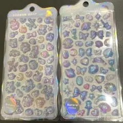 【匿名配送】BONBONDROPシール　オーロラ　クマ　宝石　2種類セット