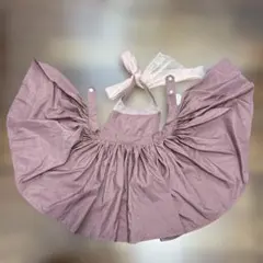 マールマール（MARLMARL） ピンク フリル付きコットンエプロン