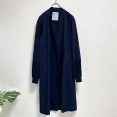 【美品】 ビアズリー 袖口ニット 羽織り ノーカラーコート
