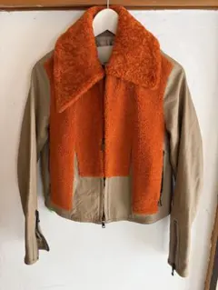 3.1 Phillip Lim オレンジ ベージュレザーウールジャケット