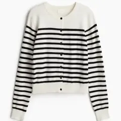 今期H&M/ニットカーディガン/ボーダー/XL/新品未使用タグ付きのサムネイル