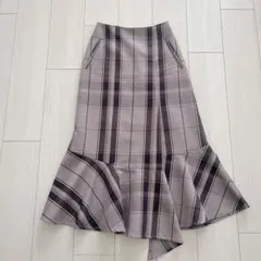 Mila Owen チェック柄アシンメトリーマーメイドスカート
