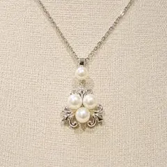 TASAKI タサキ ネックレス 3粒パール 5mm 本真珠 クローバー SV - メルカリ