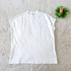 コーエン カットソー白ノースリーブ フレンチスリーブ　Tシャツ　モックネック　Fのサムネイル