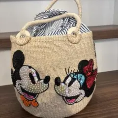 Disney かごバッグ スパンコール 刺繍 ミッキー ミニー　ビームスボーイのサムネイル