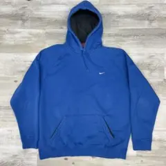 古着 NIKE ナイキ 刺繍ロゴ パーカー XXL スウェット ブルー