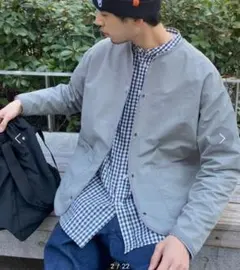 CIAOPANIC TYPY ノーカラー ナイロン ジャケット グレー Ｍ