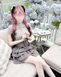 ハニーミュウ ギンガムツインリボントップス