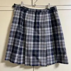 なんちゃって制服　ネイビー系チェック プリーツスカート