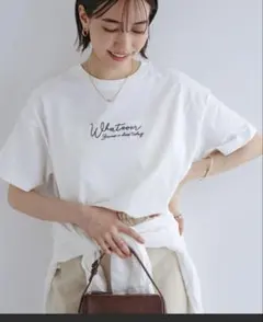 andme コットン天竺エンブロイダリーロゴ半袖Tシャツのサムネイル