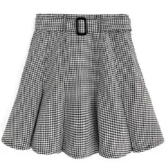 GRL ベルトインパン裏地付きギンガムチェック柄プリーツミニスカートkz273