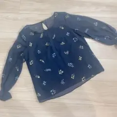 【未使用】花柄刺繍 シフォンブラウス フリーサイズのサムネイル