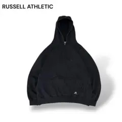 ラッセルアスレチック スウェットフーディ無地前Vガゼット刺繍ロゴソリッド古着XL