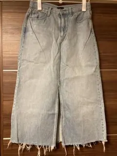 美品UNIQLOデニムロングスカート(カットオフ)ウエスト67cm ユニクロ