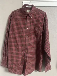 L.L.Bean エルエルビーン チェックシャツ ボタンダウン 赤タータン M