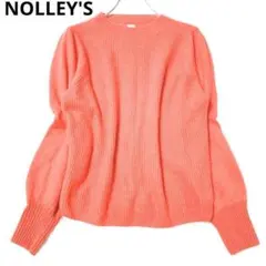 ノーリーズ　長袖ニット　セーター　リブ　ピンク　差し色　シンプル　カジュアル　M