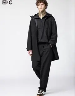 UNIQLO:C タックワイドパンツ ネイビー