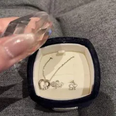 4℃ ネックレス ピアス セット ハートモチーフ