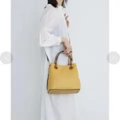 新品未使用　FIRANOカジュアルシックハンドバッグ　マスタード　タグ付き