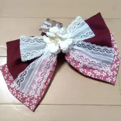 Amavel 桜柄リボンバレッタ ボルドーのサムネイル