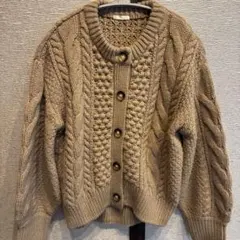 【GU】ケーブルニットカーディガン☆Sサイズ