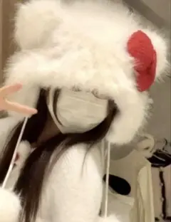 キティちゃん　ファー　帽子
