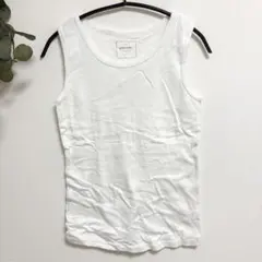 タンクトップ ノースリーブ M 白 インナー コットン100% 肌に優しいのサムネイル