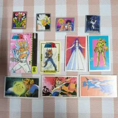 聖闘士星矢　1980年代～90年代のシール、マグネット、カード等109枚セット 聖闘士星矢 キラキラ カード マグネット シール メンコ セット 1980年
