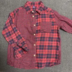 UNIQLO赤と紺のチェック 長袖シャツ120センチ