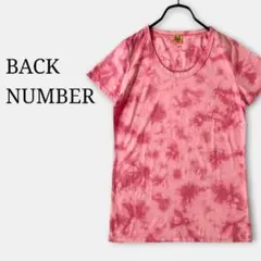 美品✨バックナンバー(L)タイダイ柄カットソー半袖Tシャツピンク系　大きめ　総柄のサムネイル