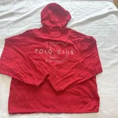 パーカー赤レッド綿100POLOCLUBバックロゴのサムネイル