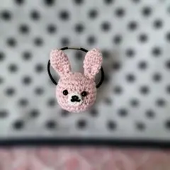 うさぎの顔 ヘアゴム ピンク
