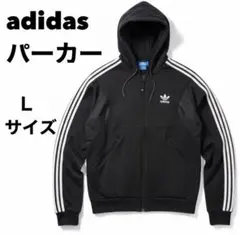 adidas originalsトレフォイル 切替ジップパーカー ブラック L