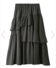MilaOwen（ミラ オーウェン）　イレヘム後ろスリット入りティアードスカート
