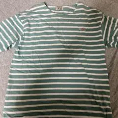 ストライプ Tシャツ 緑と白