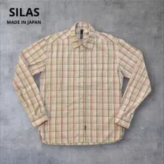 SILAS サイラス 日本製 Y2K 格子柄長袖チェックシャツ 白赤緑チェックM