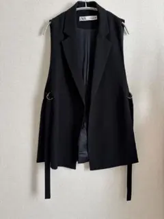ZARA ノースリーブジャケット ベスト ブラック Sサイズのサムネイル