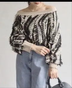 thevon フリンジボートネックニットのサムネイル