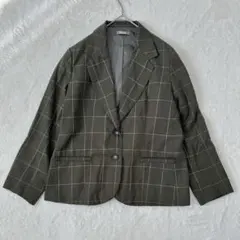 kutir◆チェック柄テーラードジャケット/レトロ感 裏地有り セットアップ可